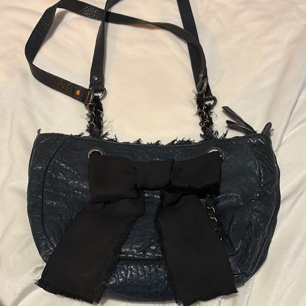 Miss Albright Black Shoulder Bag with Bow Detail
